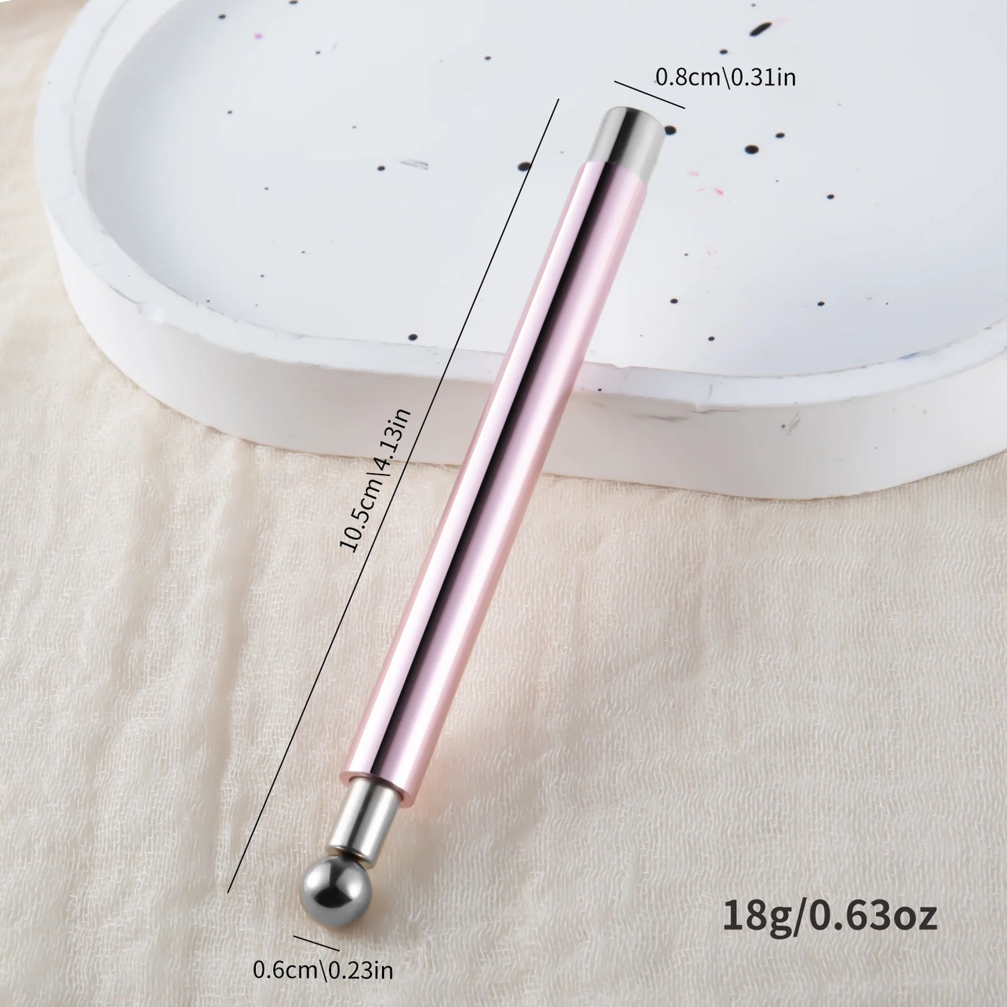 Cat Eye Nail Art Magnetic Tool Cylindrical Stick with Ball Magnet Manicure Accessory for Glass Bead Effects Fits UV Gel Polish