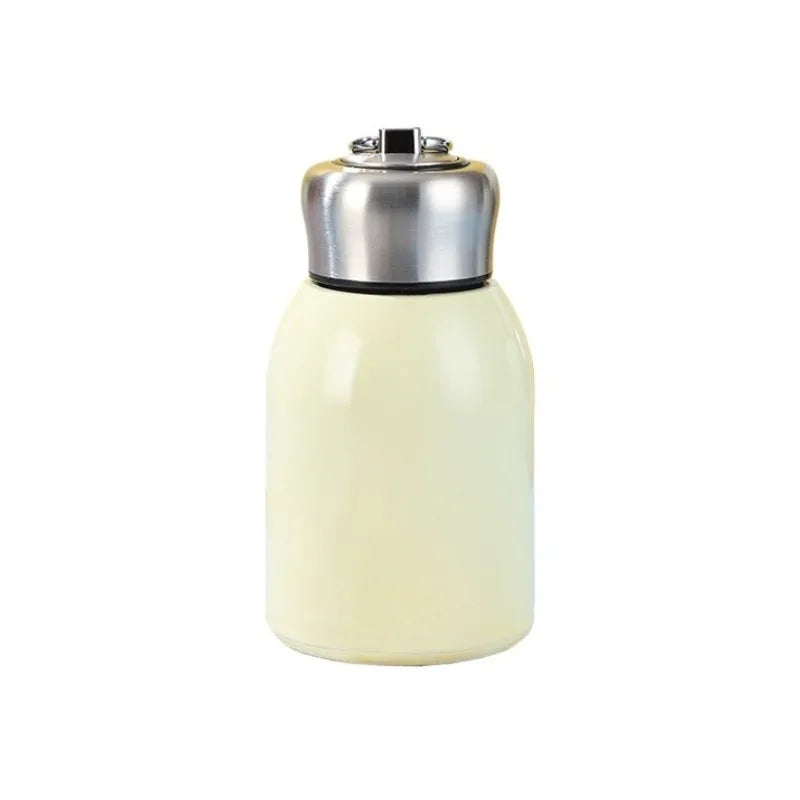 Mini Chubby Big Belly Cup Stainless Steel Thermos Cup Portable Carrying Ring 300ml Vacuum Flask Insulated Hot Water Bottle