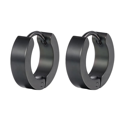 Creative Hip-Hop Rivet Heart Hoop Earrings For Women Stainless Steel Geometric Ear Buckle Piercing Cool Rock Punk Stud Jewelry