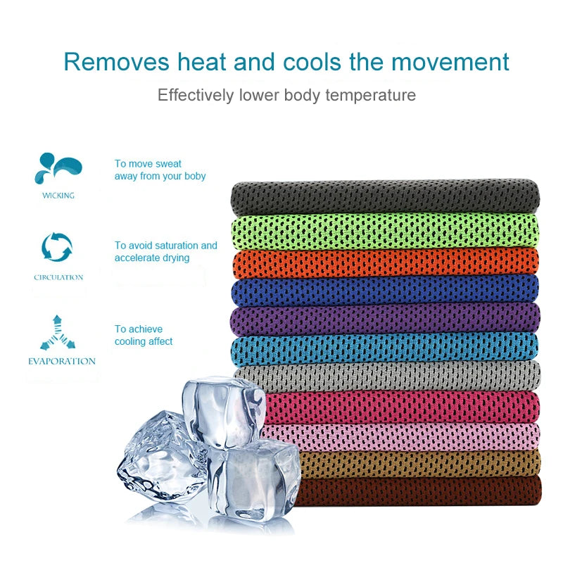 30x90cm Cooling Towel Neck Wrap Lce Sports Beach Towels Cold Microfiber Cloth for Summer Outdoor Work Yoga Golf Gym Fitness
