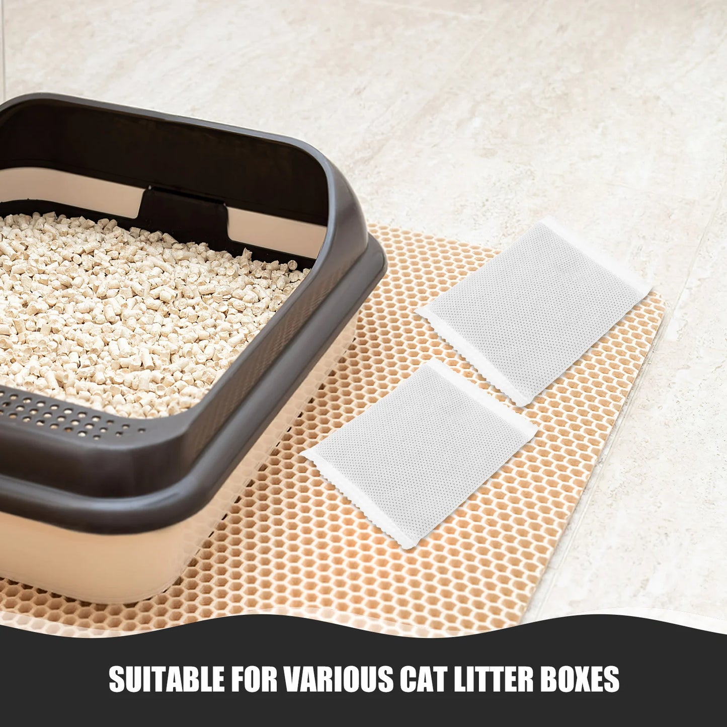 6pcs Cat Litter Box Carbon Filters High Efficiency Odor Elimination Safe Material Easy Replacement Universal Compatibility For