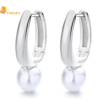 Korean Version Pearl High-end Feeling Light Luxury Trendy Temperament D-letter Atmospheric Earrings For Women Jewelry