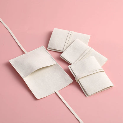 10pcs Velvet Jewelry Packaging Pouches Chic Wedding Favor Bags Cream microfiber Cosmetic Bags Product Package Wedding Gift Bag