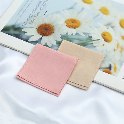 10pcs Velvet Jewelry Packaging Pouches Chic Wedding Favor Bags Cream microfiber Cosmetic Bags Product Package Wedding Gift Bag