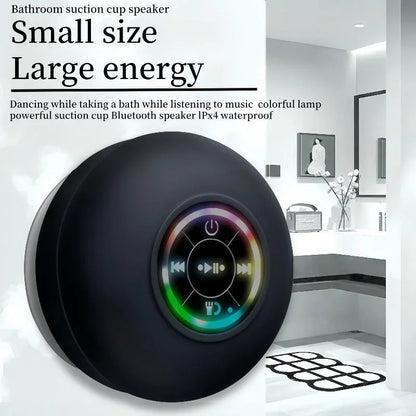 Loudspeaker Bluetooth Speaker Mini Shower Subwoofer Waterproof Handsfree With Suction Cup Mic For Bathroom Pool Beach Car Phone