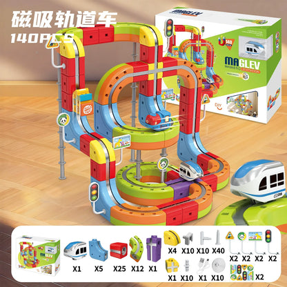 Sell Well Children'S Anti-Gravity Magnetic Attraction Track Train Changeable Magnetic Magic Rail Car Electric Train Toy