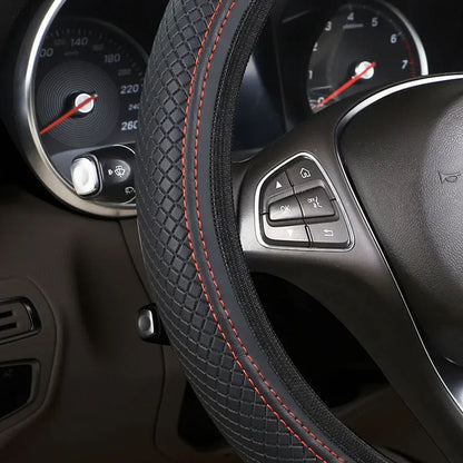 Steering Wheel Cover Anti Slip Breathable Steering Cover Universal Microfiber PU Leather Steer Wheel Protector No inner circle