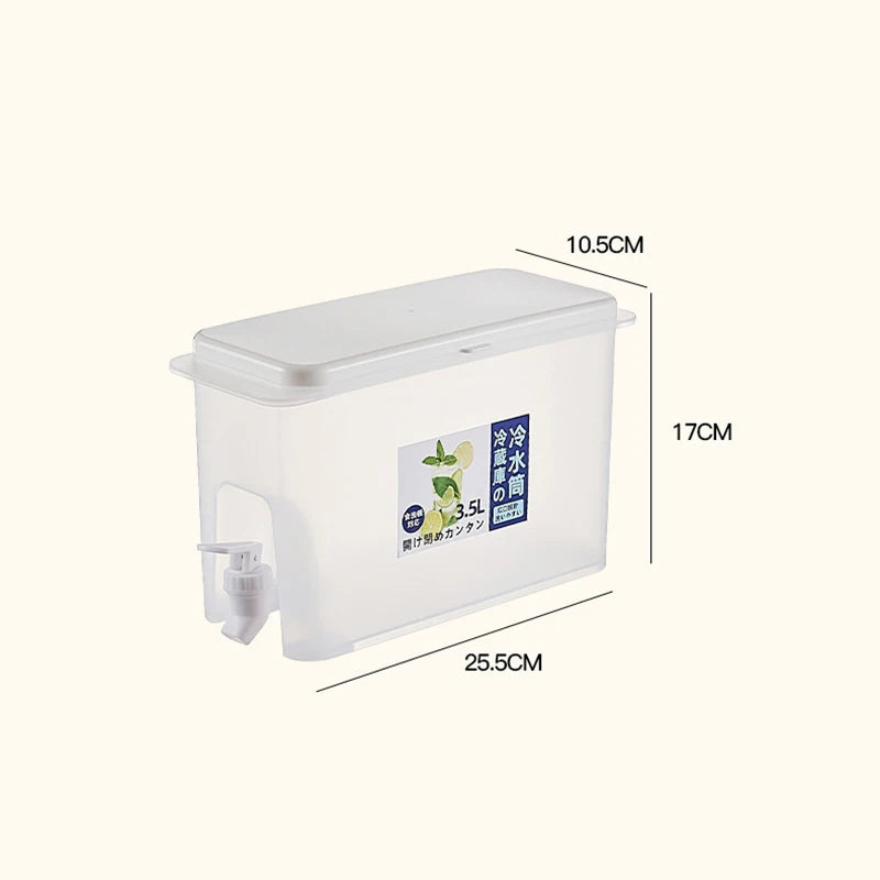 3.5L Water Kettle With Faucet Beverage Dispenser Cold Juice Lemonade Drinks Bucket Liquid Storage Tank Outdoor Fridge Organizers