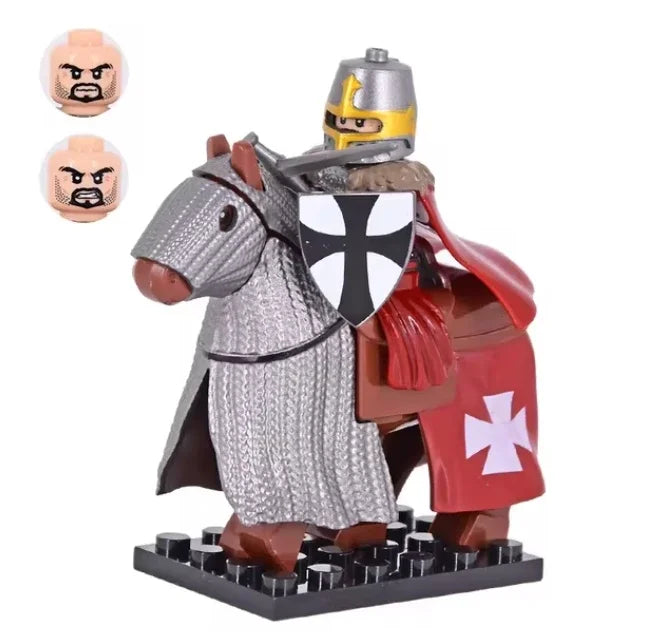 Medieval Knight Figure Building Blocks Roman Rohan Temple Soldier Infantry Commander Mount War Horse Wolf Orc Boy Toy Gift S009