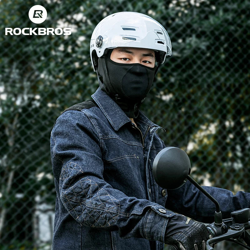 ROCKBROS Keep Warm Bicycle Full Face Mask Winter Windproof Fleece Cycling Head Caps Mask Balaclava Ski Motorcycle Bike Headgear