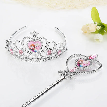 Disney Frozen Elsa Snowflake Wand with Sound Glowing Anime Cosplay Props Light Up kids Toy Elsa Girls Princess Christmas Gifts