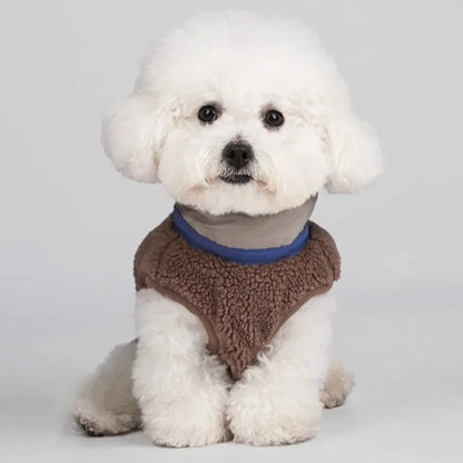 Cute Warm Dog Vest Thickened Sherpa Lined Teddy Schnauzer Clothes with Zipper Puppy Vest Dog Apparel