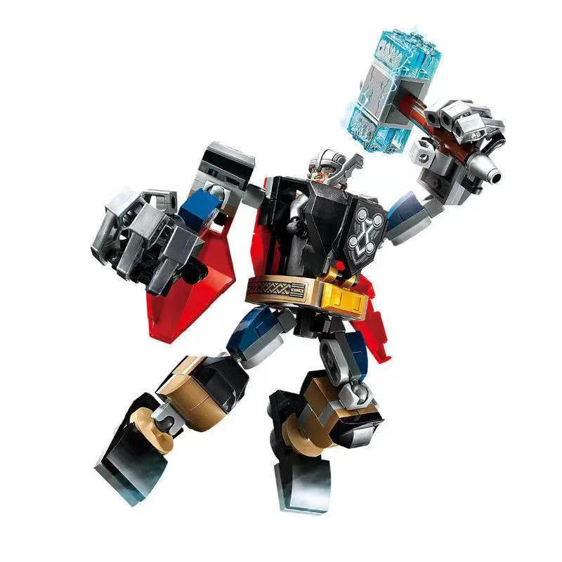76302 76307 Superhero Bricks Avengers Thor Iron Man Thanos Assemble Compatible Action Figure Toy Building Blocks Model Ornament