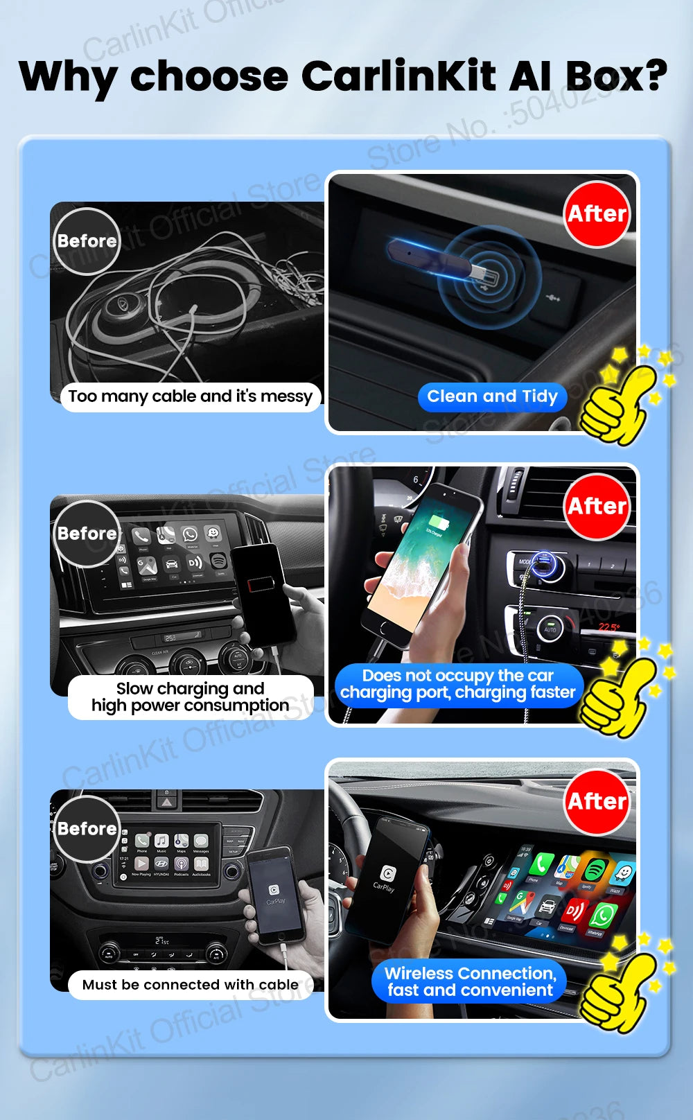 MINI 5 Pro/Mini Ultra CarlinKit Wireless CarPlay Adapter Smart CarPlay Box  for Car Plug and Play WiFi Bluetooth Auto Connection