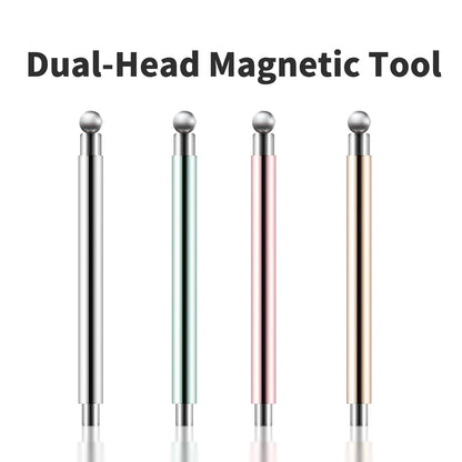 Cat Eye Nail Art Magnetic Tool Cylindrical Stick with Ball Magnet Manicure Accessory for Glass Bead Effects Fits UV Gel Polish