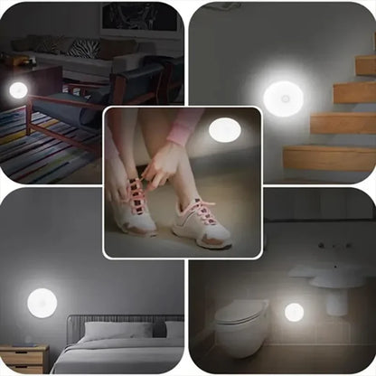 HOMEFISH Motion Sensor LED Night Light USB Rechargeable Wireless Closet Lamp for Kitchen Cabinet Wardrobe Staircase