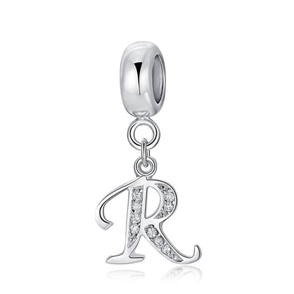 925 Sterling Silver Charms Original Letter Alphabet A-Z Pendant Beads Fit Brand Bracelets Necklaces Diy Jewelry For Women