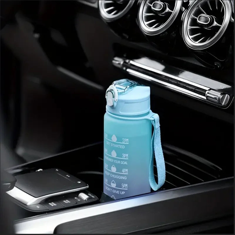 700ml Inspirational Outdoor Sports Water Cup With Time Scale And Drop-Resistant Lid - Portable And Fashionable
