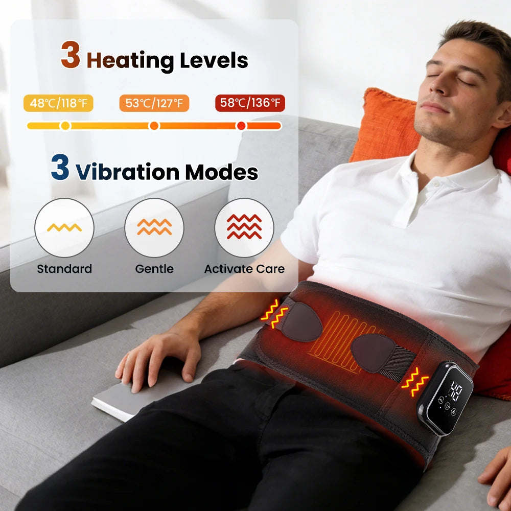 New Heating Waist Massager Belts Vibration Hot Compress Brace Belt Back Lumbar Fatigue Relax Massage Machine Heated Pad Electric