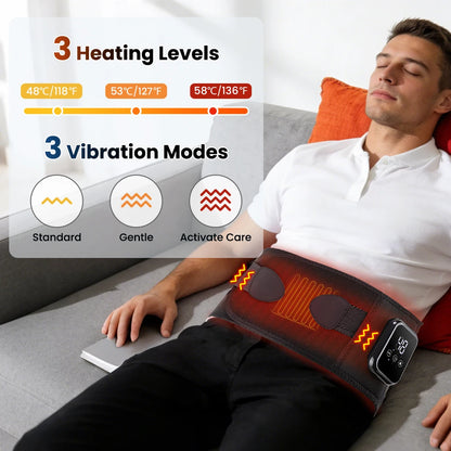 New Heating Waist Massager Belts Vibration Hot Compress Brace Belt Back Lumbar Fatigue Relax Massage Machine Heated Pad Electric