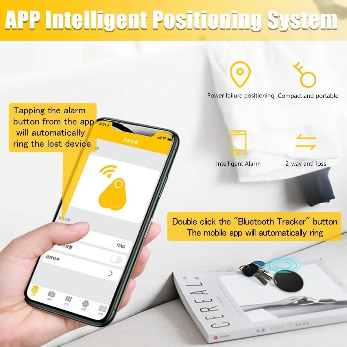 Smart Bluetooth Mini GPS Tracker Work with Android&iOS System isearching Tracker Mini Global Locator Pet Key Finder