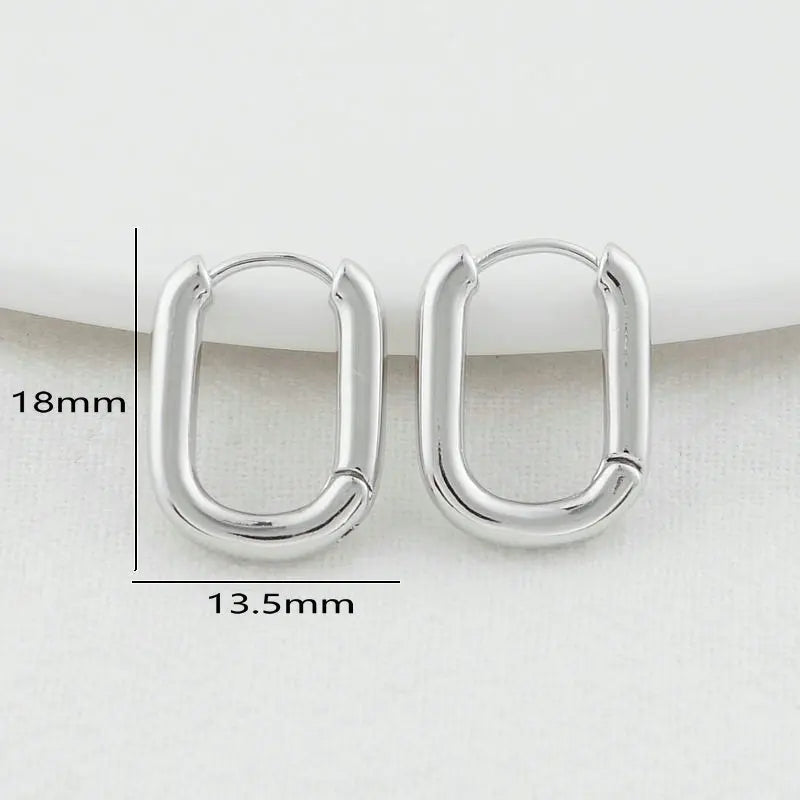 4PCS 16MM 18MM 20MM 14K Gold Color Brass Oval Earrings Hoops High Quality Jewelry Making Supplies Diy Findings Accessories