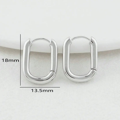 4PCS 16MM 18MM 20MM 14K Gold Color Brass Oval Earrings Hoops High Quality Jewelry Making Supplies Diy Findings Accessories
