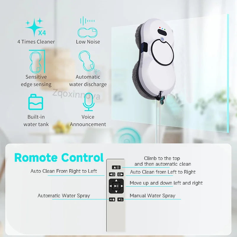 UPS System Robot Window Cleaner Vacuum Smart Home Appliance Auto Clean Glass Windows Washer Window Washing Electric Floor Mops