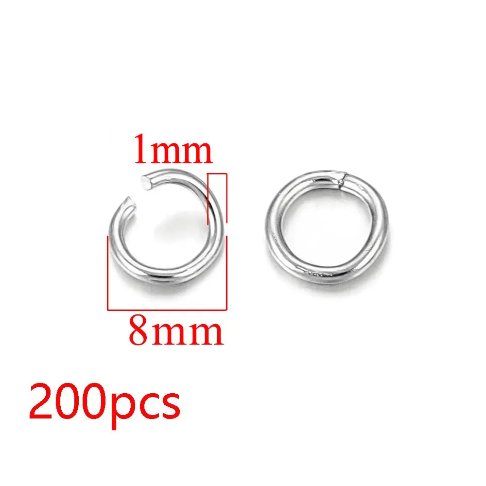 100-200pcs/lot 3/4/5/6/7/8/10mm Stainless Steel Gold Plated Jump Ring Connector for Diy Jewelry Making Accessories Wholesale