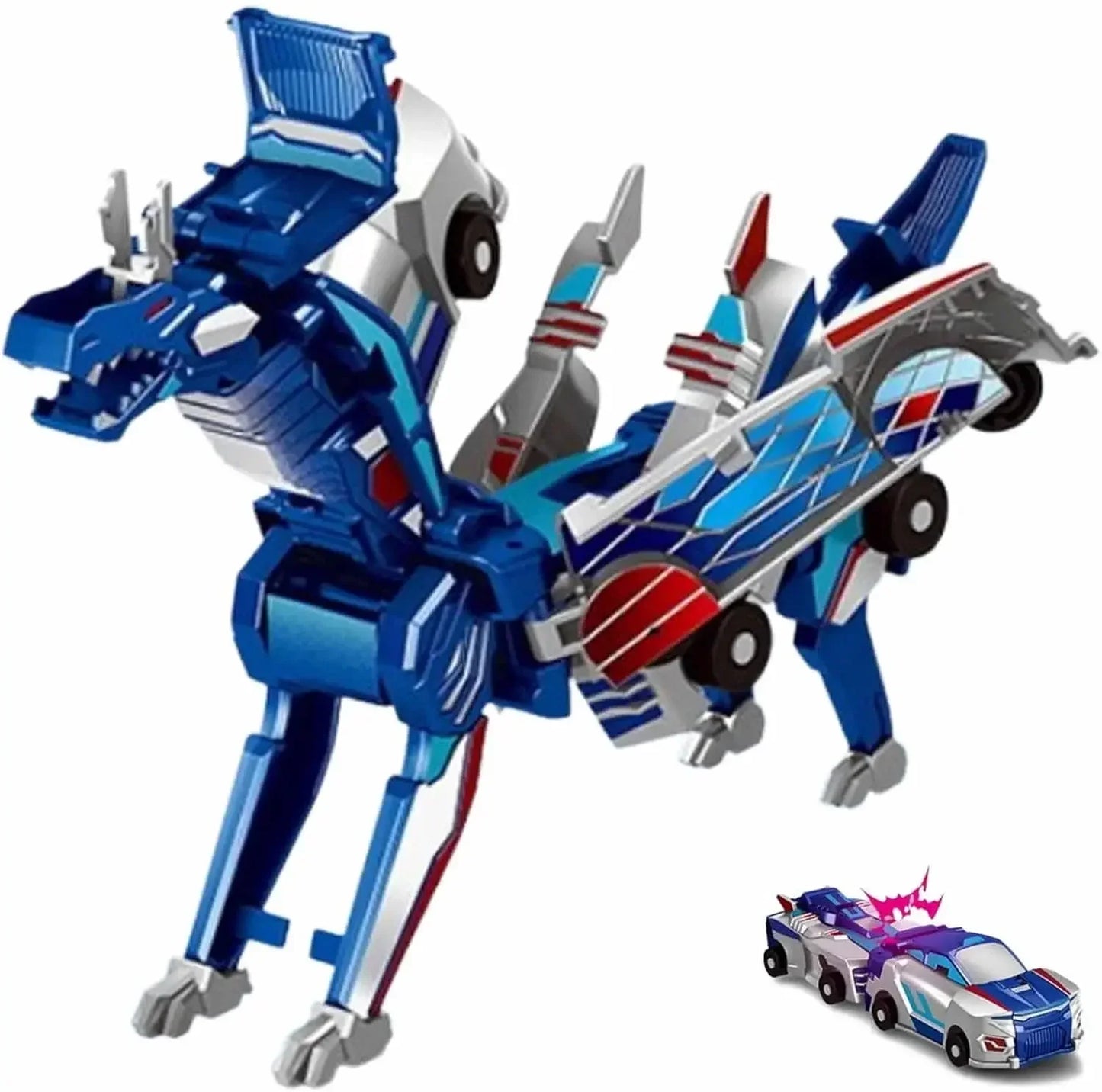 Car God Quick Transformation Toy Dinosaur Flying Dragon Combination Pegasus Unicorn Magnetic Collision Transformation Fun Toy