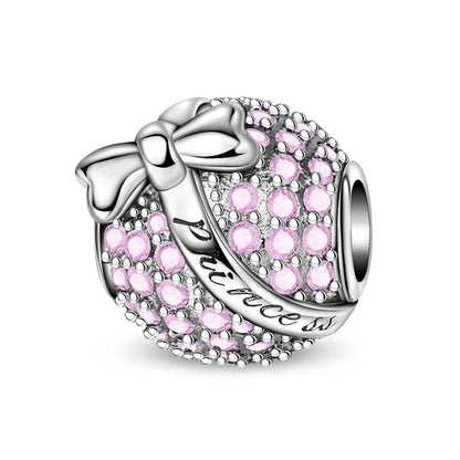 925 Sterling Silver Pink Charms Beads Butterfly Perfume Bottle Crown Heart Shaped Zircon Charms for Women Fine DIY Jewelry Gifts