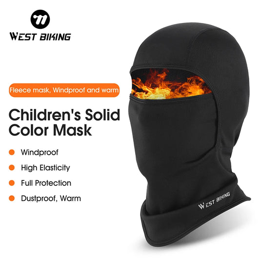 WEST BIKING Balaclava Children Cycling Cap Winter Warm Windproof Outdoor Sports Hiking Running Cycling Scarf Neck Warmer