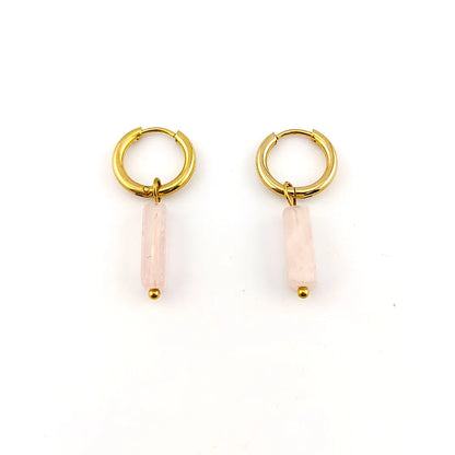 HUIDANG Earrings With Stones Boucles d'oreilles Square Natural Stones Small Hoops Earrings Woman New Trend 2025