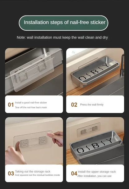 Drain Rack Kitchen Sink Organizer Self-draining Shelf Sponge Holder Dishcloth Faucet Storage Soap Drainer Kitchen Accessories