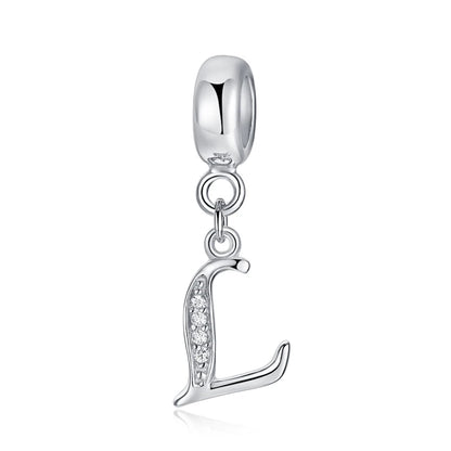 925 Sterling Silver Charms Original Letter Alphabet A-Z Pendant Beads Fit Brand Bracelets Necklaces Diy Jewelry For Women