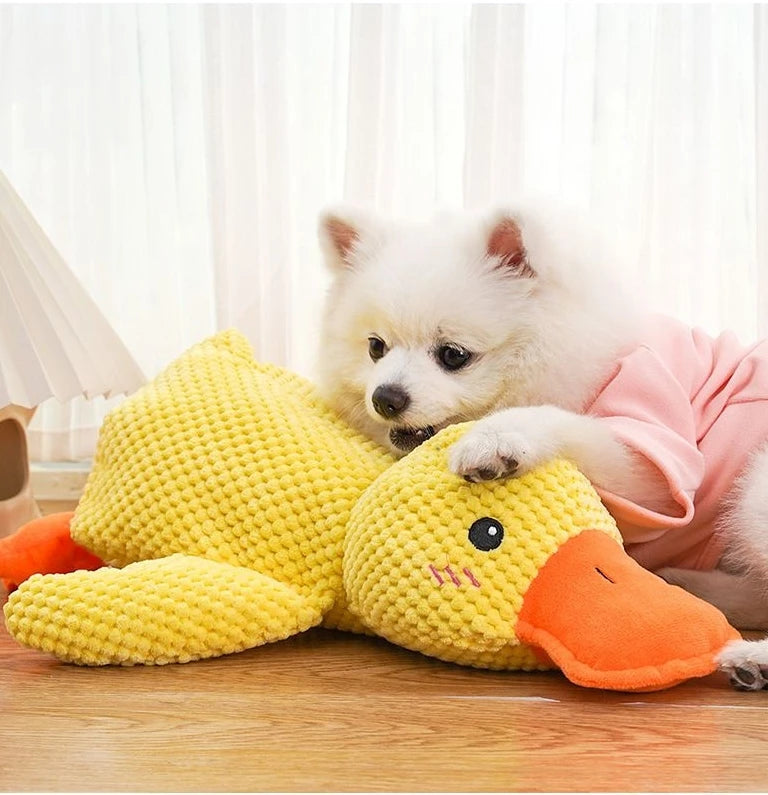 Dog Toy Plush,Sleeping Duck With Sound Pet Interactive Plush Bite Resistant Teeth Grinding Puppy Cat Relieve Boredom Pet Product