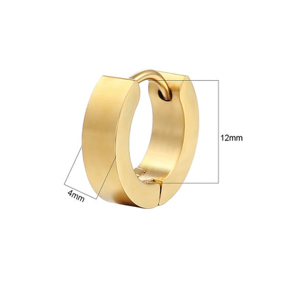 Creative Hip-Hop Rivet Heart Hoop Earrings For Women Stainless Steel Geometric Ear Buckle Piercing Cool Rock Punk Stud Jewelry