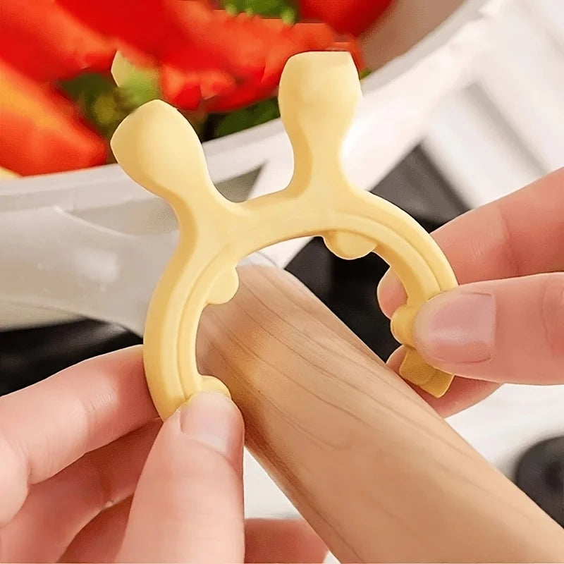 3pcs Heat-Resistant Pot Spatula Stand,Deer Ear Design,Durable Silicone Kitchen Utensil Holder,Easy to Clean,for Large/Small Pots