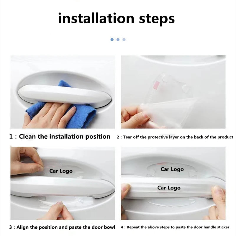 Car Door Handle Bowl Scratch Protector Universal Invisible Stickers Rearview Mirror Protection Strip For Car Accessories