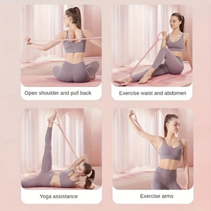 Silicone yoga resistance band - elastic fitness stretching rope, used for back, waist, arm exercises - suitable for exercise