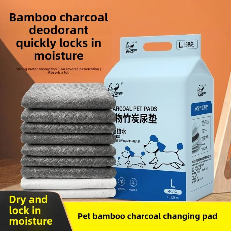 Dog Paper Pee Pad Bamboo Charcoal Thickened Disposable Diaper Pad Water Absorbent Cat Diaper Pet Products Cleaning Accessories