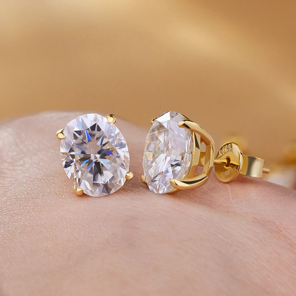 1-4ct Oval Cut Moissanite Stud Earring for Women Men D Color Sparkling Diamond 925 Sterling Silver Ear Studs Party Jewelry Gifts
