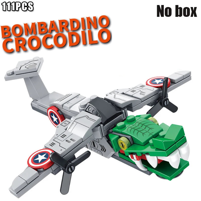 Tung Tung Sahur‌ Figure Block Toy Tralalero Tralala‌，LiriLi Larlla‌，‌Boneca Ambalam‌ Figure Toys Building Blocks Gift Blind Box