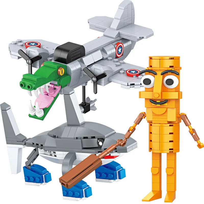 Tung Tung Sahur‌ Figure Block Toy Tralalero Tralala‌，LiriLi Larlla‌，‌Boneca Ambalam‌ Figure Toys Building Blocks Gift Blind Box