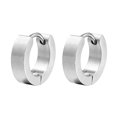Creative Hip-Hop Rivet Heart Hoop Earrings For Women Stainless Steel Geometric Ear Buckle Piercing Cool Rock Punk Stud Jewelry