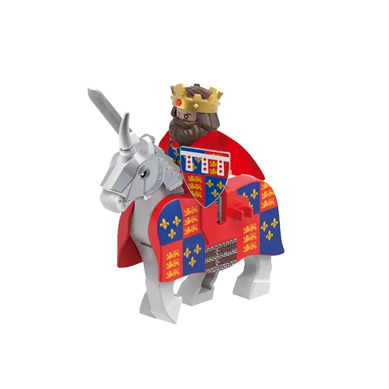 Medieval Knight Figure Building Blocks Roman Rohan Temple Soldier Infantry Commander Mount War Horse Wolf Orc Boy Toy Gift S009