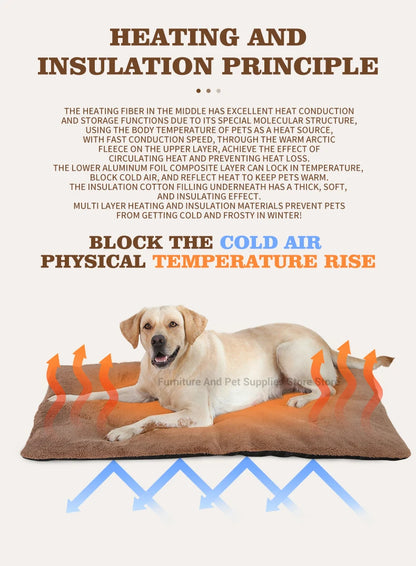 Self Heating Pet Pad, Extra Warm Thermal Dog Crate Pad Washable Anti-Slip Kennel Mat Pet Supplies for Medium Small Dogs and Cats