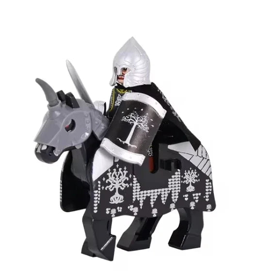 Medieval Knight Figure Building Blocks Roman Rohan Temple Soldier Infantry Commander Mount War Horse Wolf Orc Boy Toy Gift S009