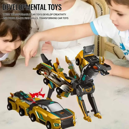 Car God Quick Transformation Toy Dinosaur Flying Dragon Combination Pegasus Unicorn Magnetic Collision Transformation Fun Toy