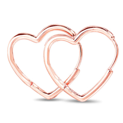 925 Silver Plating Circular Snake Pattern&Minimalist Heart-Shaped Earrings Ladies' Fashion Charm Jewelry